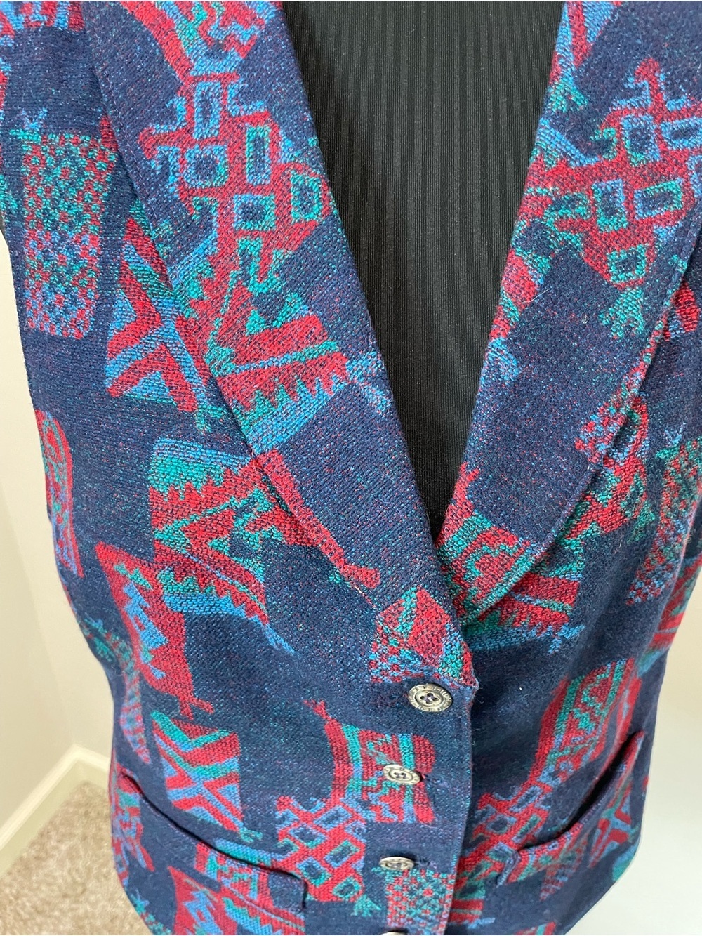 Vintage Pendleton Women’s Blue & Red Wool Vest Size 8 Knockabout - Picture 2 of 5